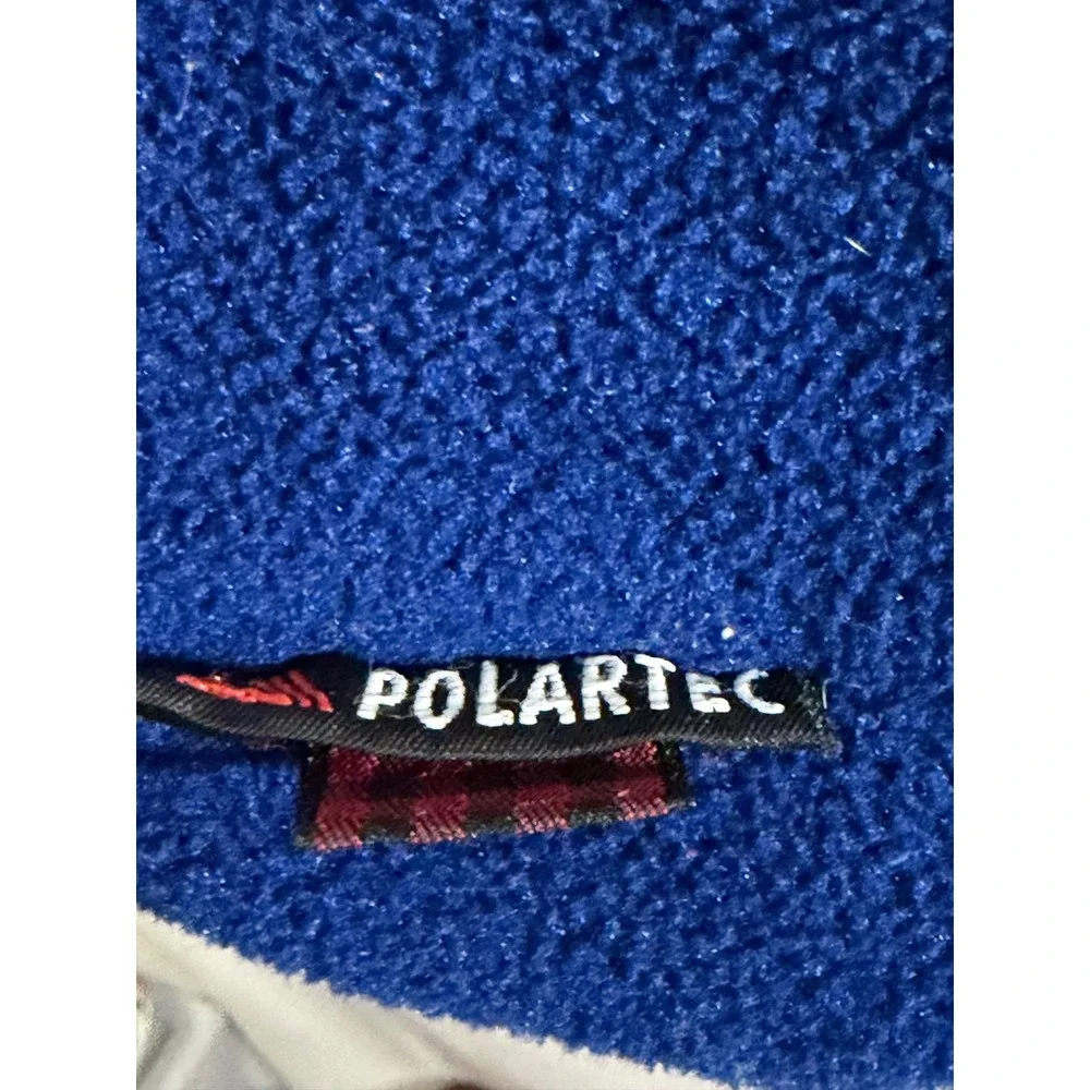 Woolrich Polartec Fleece Pullover Mens L Blue Snap-T Contrast Trim